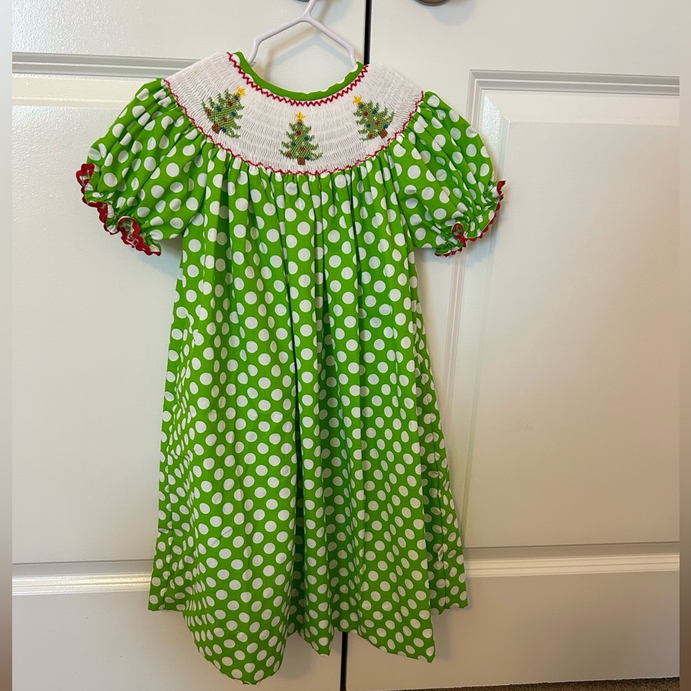 Lolly Wolly Doodle Green Polka Dot Dress
